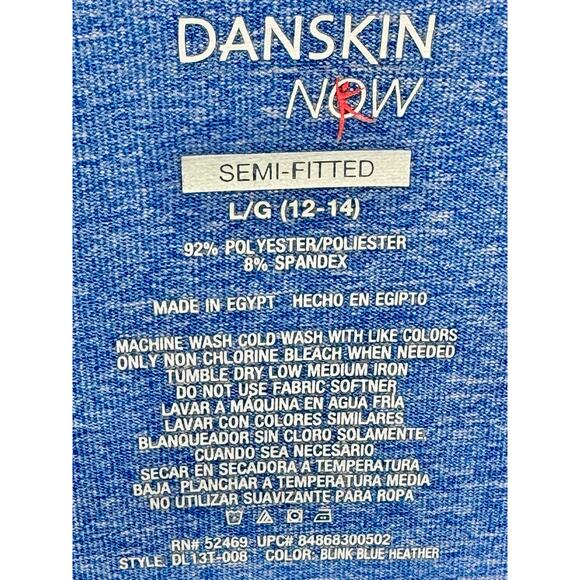 Danskin NOW Semi Fitted Half Zip Long Sleeve Athletic Top Blue size L/G (12/14) - Picture 5 of 5